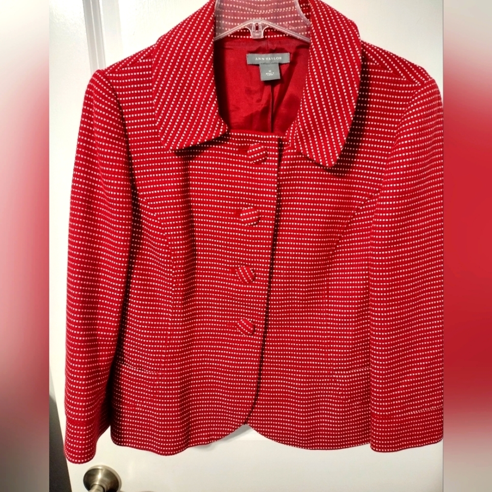 Red and White Ann Taylor Jacket